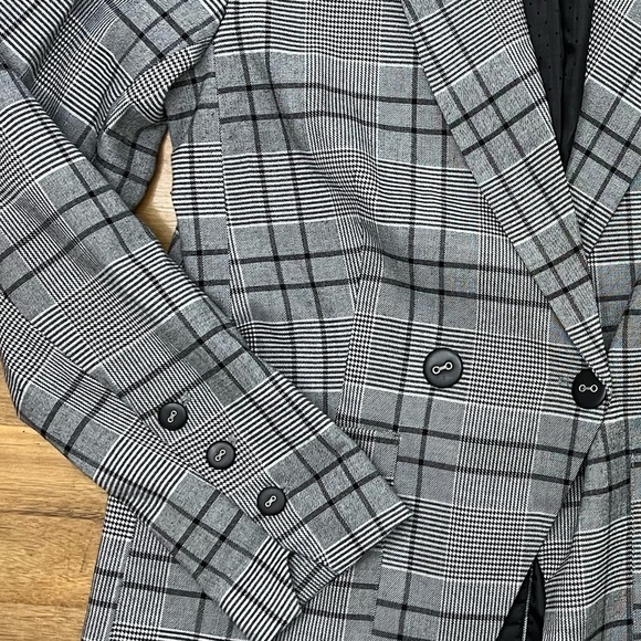 Laundry by Shelli Segal Professional Blazer Black and White Plaid Stretch Sz 10 - Picture 8 of 14